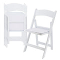 Elama 4 Piece Plastic Folding Resin Chair in White with Removable Seat Pad-0