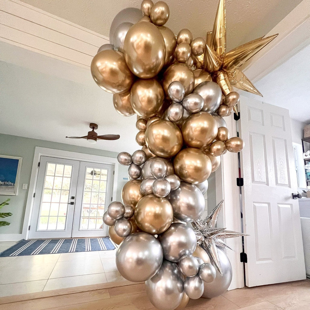 Classic Glam Silver & Gold Balloon Arch Kit