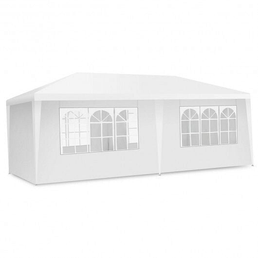 10 x 20 Feet 6 Sidewalls Canopy Tent with Carry Bag-White-3
