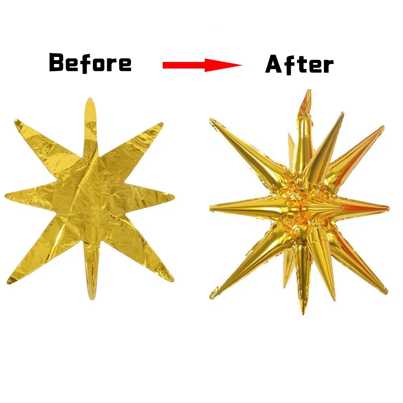 Golden Explosion Star Foil Balloon - Gold-1