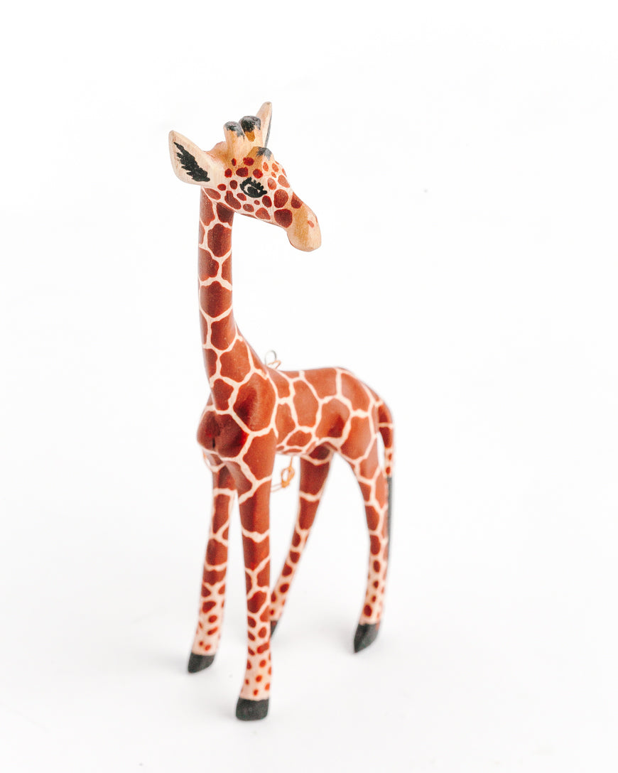 Hand-Carved Giraffe Ornament-2